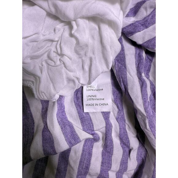 Pretty Garden Womens Dress size Small Mini Purple Striped Beach Boho E106 - Picture 8 of 12